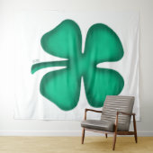 Lucky 4 Leaf Irish Clover weiße Tapisserie Wandteppich (Beispiel (Horizontal))