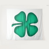 Lucky 4 Leaf Irish Clover weiße Tapisserie Wandteppich (Vorderseite (Horizontal))