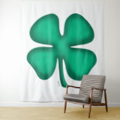 Lucky 4 Leaf Irish Clover weiße Tapisserie Wandteppich (Beispiel)