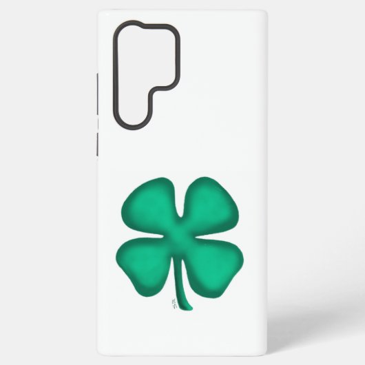 Lucky 4 Leaf Irish Clover white S22 Ult phone case Samsung Galaxy Hülle (Rückseite)