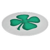 Lucky 4 Leaf Irish Clover wht glass cutting board Schneidebrett (Ecke)