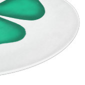 Lucky 4 Leaf Irish Clover wht glass cutting board Schneidebrett (Ecke)