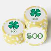 Lucky 4 Leaf Irish Clover yl 500 Streifen Poker Ch Pokerchips (Stapel)