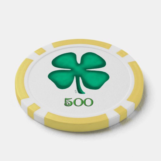Lucky 4 Leaf Irish Clover yl 500 Streifen Poker Ch Pokerchips (Einzeln)
