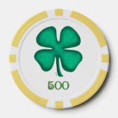 Lucky 4 Leaf Irish Clover yl 500 Streifen Poker Ch Pokerchips (Vorderseite)