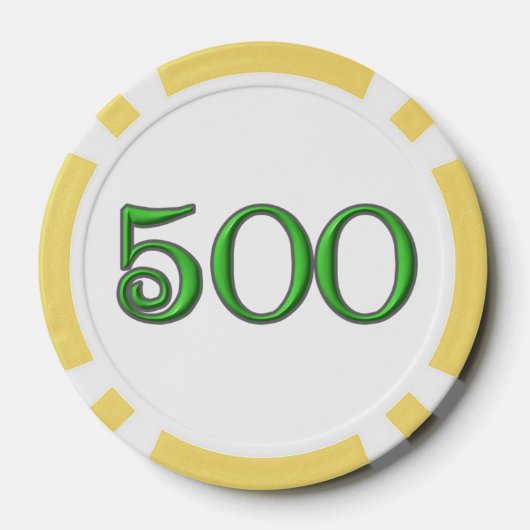 Lucky 4 Leaf Irish Clover yl 500 Streifen Poker Ch Pokerchips (Rückseite)