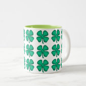 Lucky 4 Leaf Irish Clover zwei Töne Tasse (VorderseiteRechts)