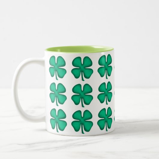 Lucky 4 Leaf Irish Clover zwei Töne Tasse (Links)