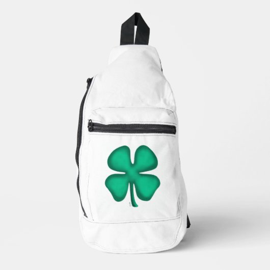 Lucky 4 Leaf Irish Kleber weißen Rucksack (Vorderseite)