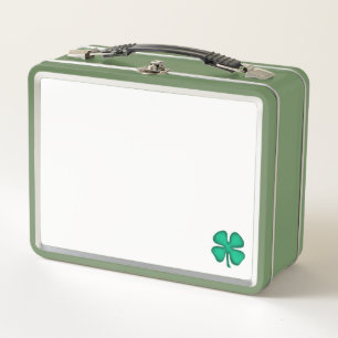  Lucky 4 Leaf Irish Klee grüne Lunchbox