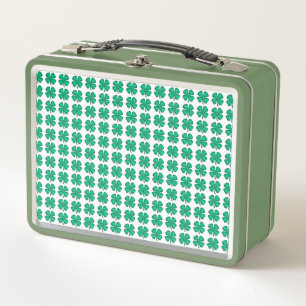 Lucky 4 Leaf Irish Klee weiß n grüne lunchbox