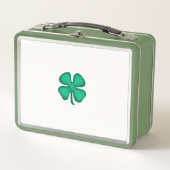 Lucky 4 Leaf Irish Klee weiß n grüne lunchbox (Vorderseite)