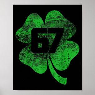 Lucky 67 Kleeblatt Grün Shamrock St. Patrick Vinta Poster