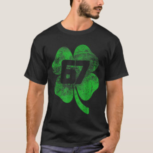 Lucky 67 Kleeblatt Grün Shamrock St Patrick Vintag T-Shirt