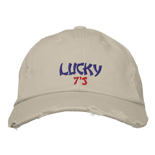 Lucky 7's Hat Bestickte Baseballkappe (Vorderseite)