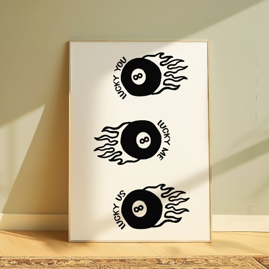 Lucky 8 Ball | Retro-Pool-Billard-Wandposter Poster