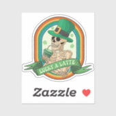 Lucky A Latte - Skelett, Kaffee und Kleider Aufkleber (Blatt)