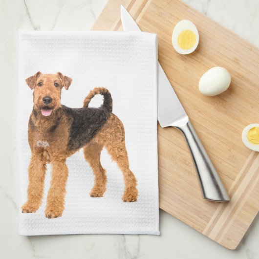 Lucky Airedale Geschirrtuch (Viertel Falte)