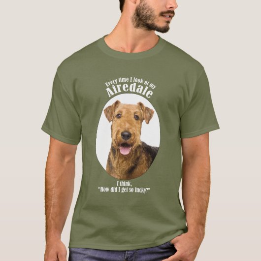 Lucky Airedale T - Shirt (Vorderseite)