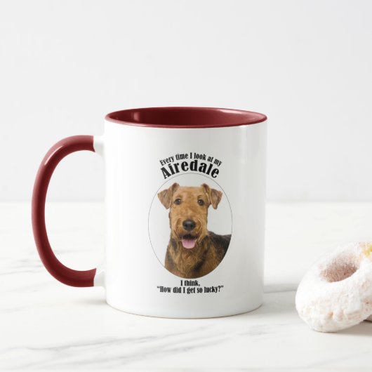 Lucky Airedale Tasse (Mit Donut)