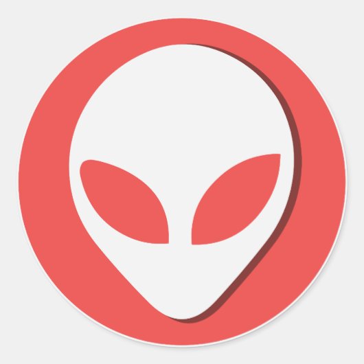 Lucky Alien (rot) Runder Aufkleber (Vorderseite)