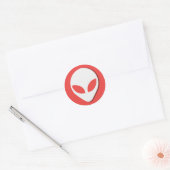 Lucky Alien (rot) Runder Aufkleber (Umschlag)