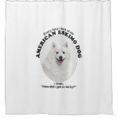 Lucky American Eskimo Dog Duschvorhang (Vorderseite)