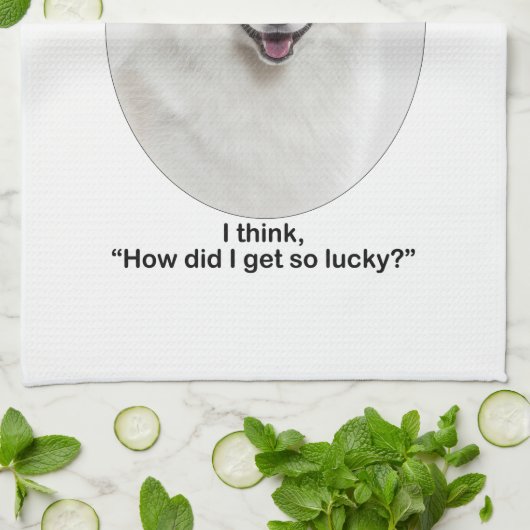 Lucky American Eskimo Dog Geschirrtuch (Gefaltet)