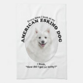 Lucky American Eskimo Dog Geschirrtuch (Vertikal)