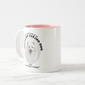 Lucky American Eskimo Dog Zweifarbige Tasse (Vorderseite Links)