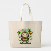Lucky and Loved Hedgehog Tote Bag Jumbo Stoffbeutel (Rückseite)