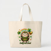 Lucky and Loved Hedgehog Tote Bag Jumbo Stoffbeutel (Vorne)