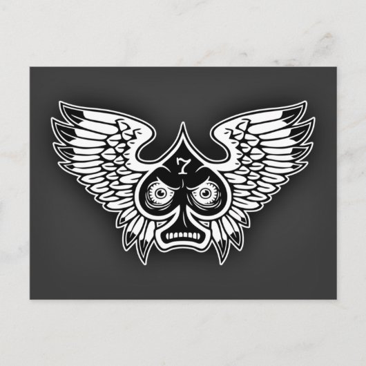 Lucky Angry Winged Spade #7 Postkarte (Vorderseite)
