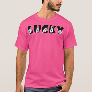 LUCKY ASL Sign Language Design 7 T-Shirt