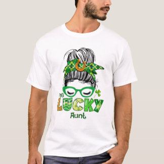 Lucky Aunt Messy Bun St T-Shirt