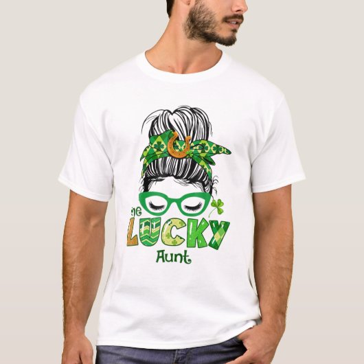 Lucky Aunt Messy Bun St T-Shirt (Vorderseite)