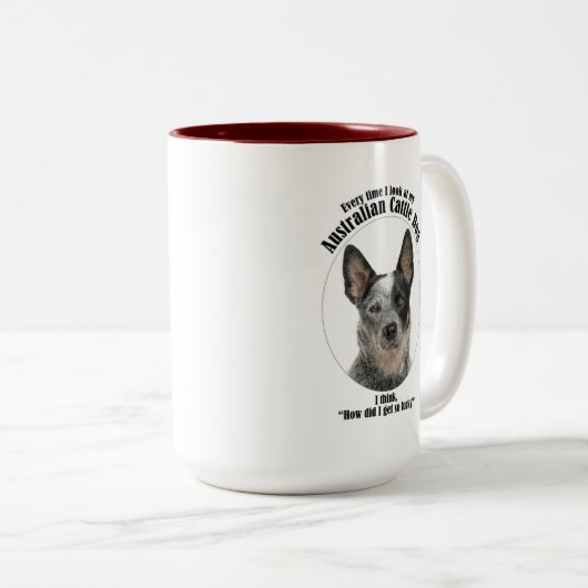 Lucky Australian Cattle Dog Zweifarbige Tasse (VorderseiteRechts)