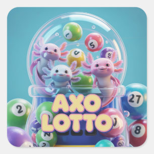 Lucky Axolotl Quadratischer Aufkleber