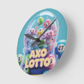 Lucky Axolotl Runde Wanduhr (Winkel)
