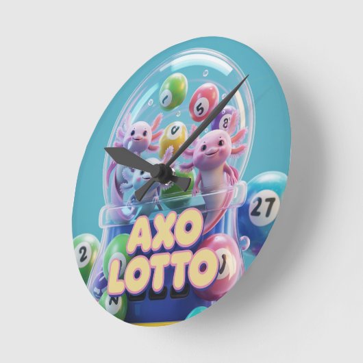Lucky Axolotl Runde Wanduhr (Winkel)