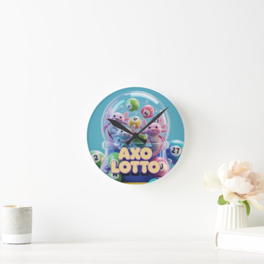 Lucky Axolotl Runde Wanduhr (Zuhause)