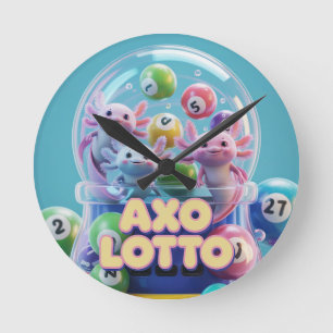 Lucky Axolotl Runde Wanduhr