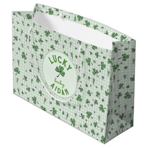 Lucky Baby Green Gender Neutral St Paddys Große Geschenktüte
