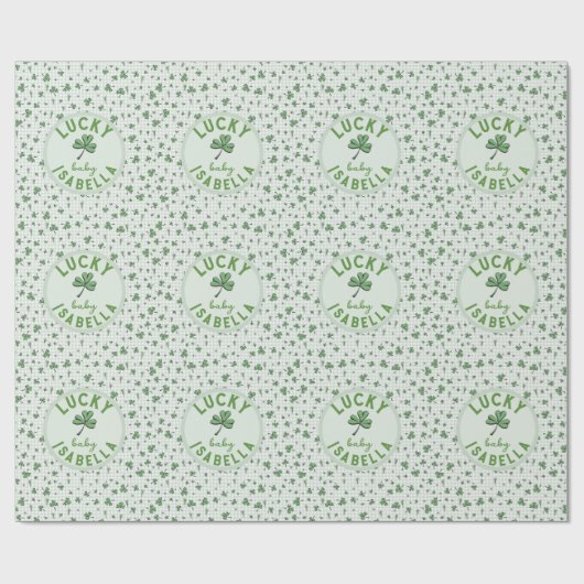 Lucky Baby Green und White St Patricks Day Geschenkpapier (Flach)