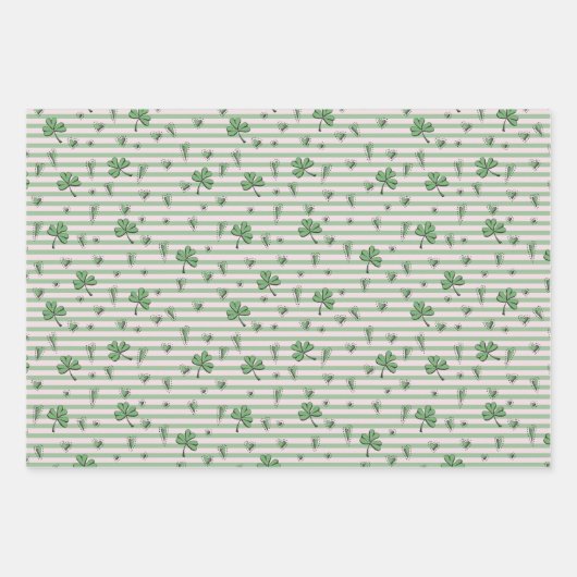 Lucky Baby Pink und Green St Paddys Geschenkpapier Set (Vorderseite 3)