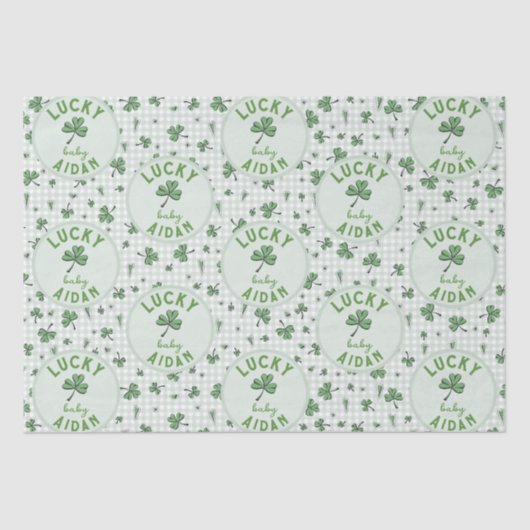 Lucky Baby St Patricks Day Green Clove Seidenpapier (Vorderseite)