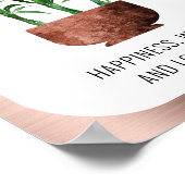 Lucky Bamboo Happiness Wealth Longevity Rose Gold Poster (Ecke)