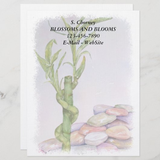 LUCKY BAMBOO KUNSTBAR LETTERHEAD BRIEFBOGEN (Vorne/Hinten)