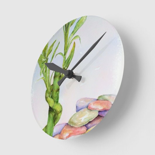 LUCKY BAMBOO WALL CLOCK RUNDE WANDUHR (Winkel)