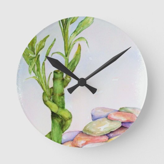 LUCKY BAMBOO WALL CLOCK RUNDE WANDUHR (Vorderseite)